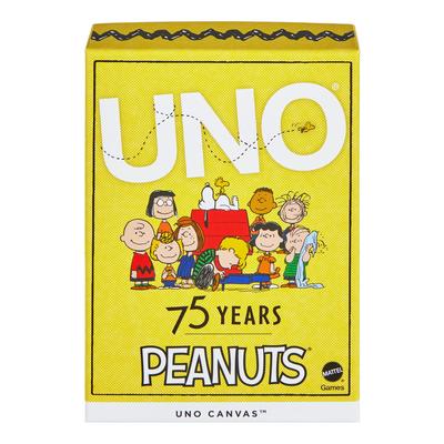 Mattel Games UNO Canvas Peanuts Parti 112 Yaş 7 ve JFP04 Oyun, Malzemeler, Kartlar, 2-10 Oyuncu, Yukarı, Sarı,