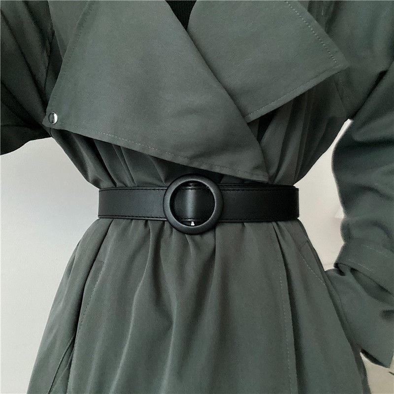 Chic Black Coffee Beige Navy Red Pu Waist Belt Perfect For Fall Outfits And Coats