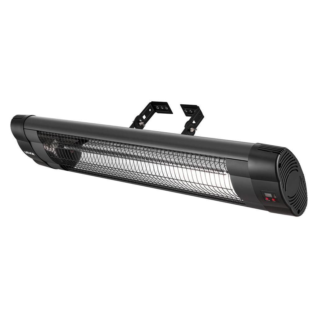 Infrared Heater 2500W Electric Space Heater 3 Heat Settings Black, Remote & Panel Control, 24 Hours Timer, Premium PP Material, Even Warmth for