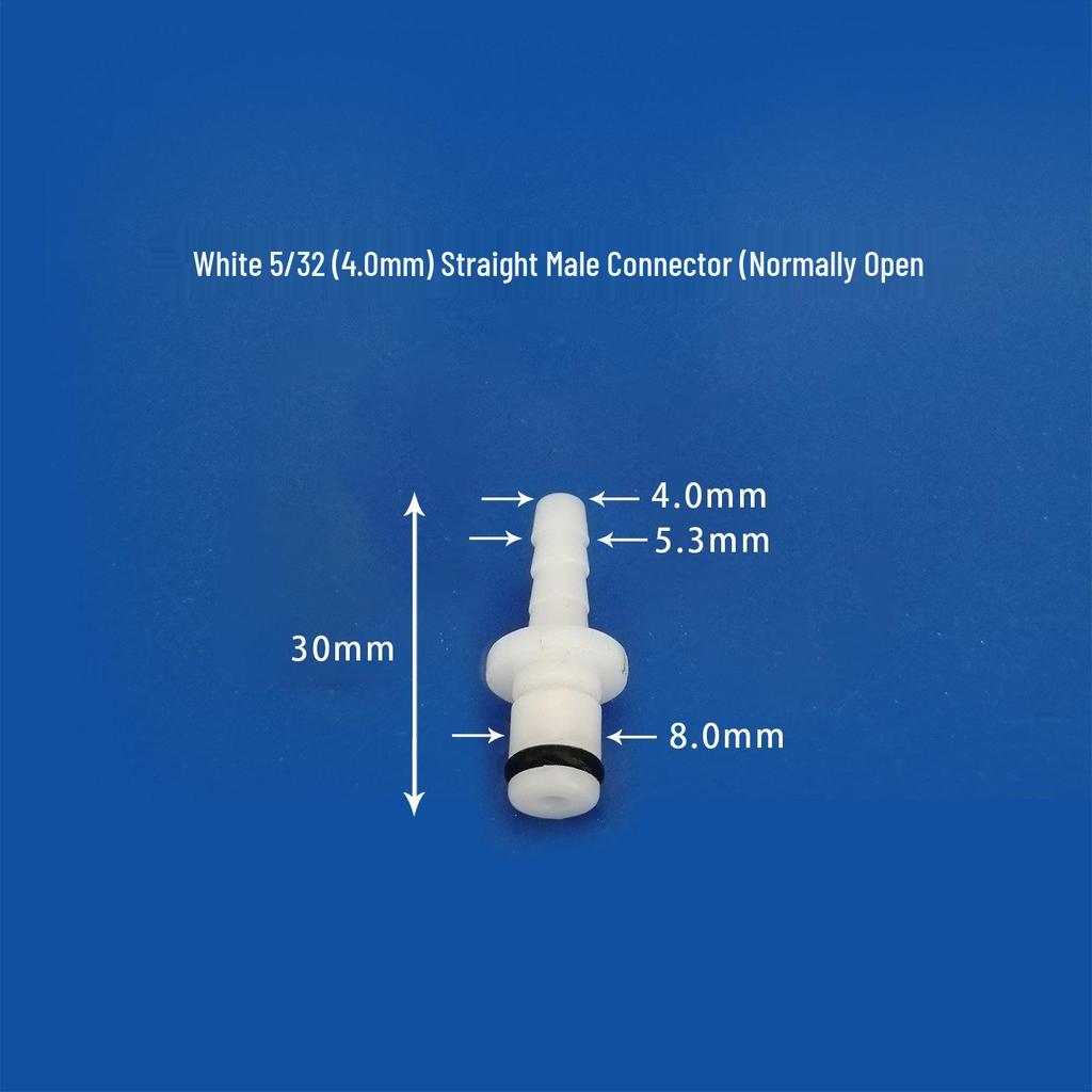 CPC Connector with Shut-Off Valve: 3/16" Male/Female Quick Disconnect for Beauty Instruments