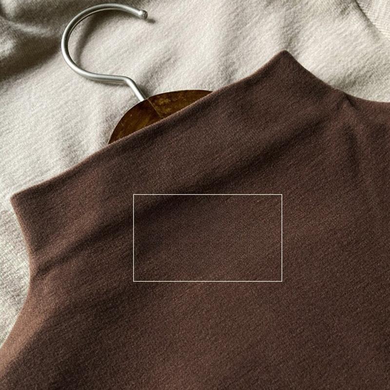 Solid Color German Velvet Half Turtleneck Bottoming Shirt for Women, Autumn and Winter New Inner Long-sleeved Warm Slimming Top for Women