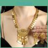 Summer 2023 Gold Alloy Jewelry Set With Water Ripple Chain And Geometric Design For Men And Women