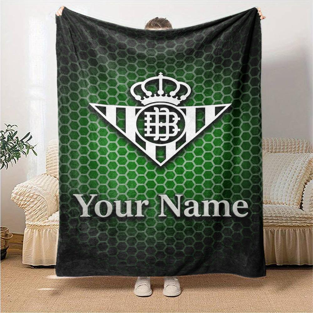 Name Custom Real Betis Stone Print Flannel Blanket High Quality Warm Comfortable Cover for All Seasons Perfect for Gifts Home Decor