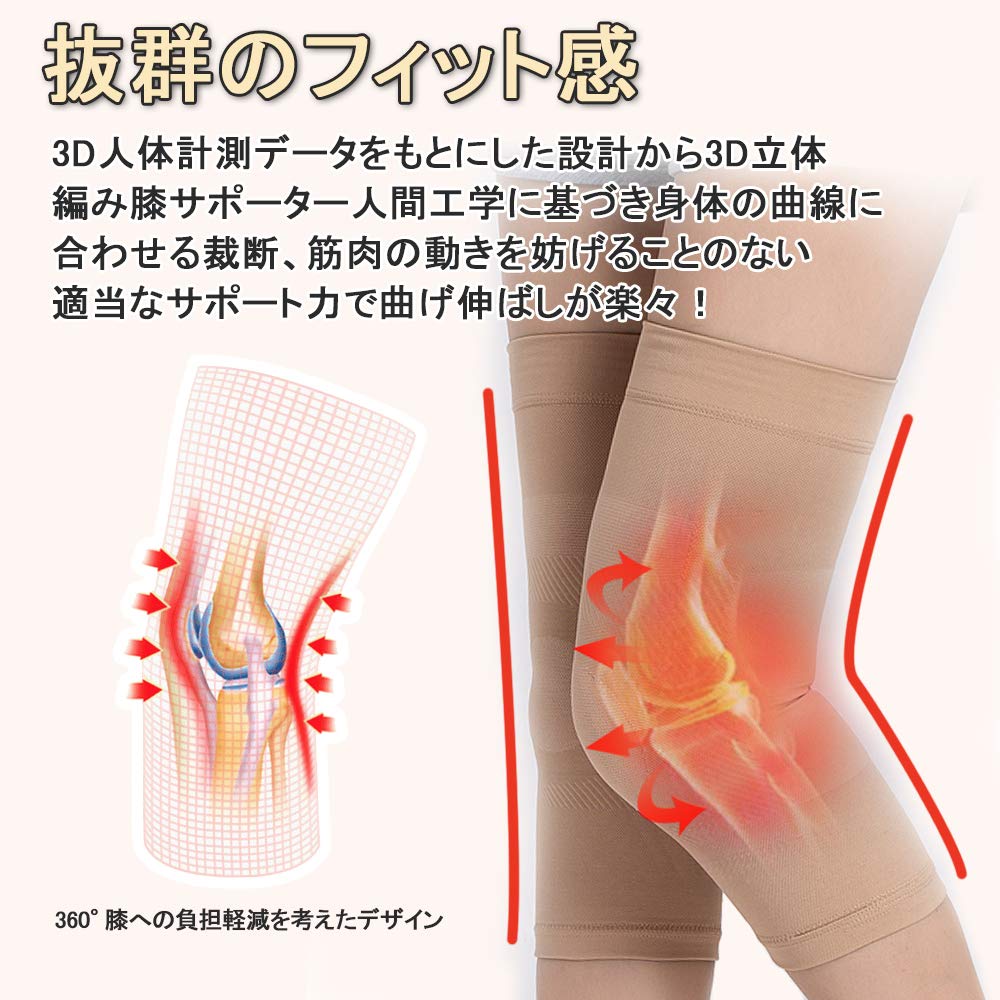 Knee Knee Support for Air Conditioning and Cold Weather and Knee Pain Sports Impact Injury Joint Knee Muscle and Ligament 3D Knit Support, Protection,