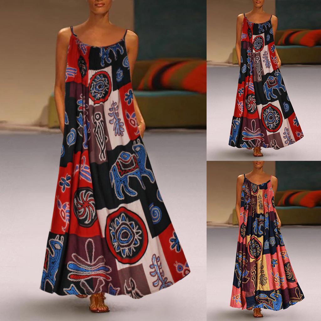 

Женское винтажное платье без рукавов с винтажным принтом