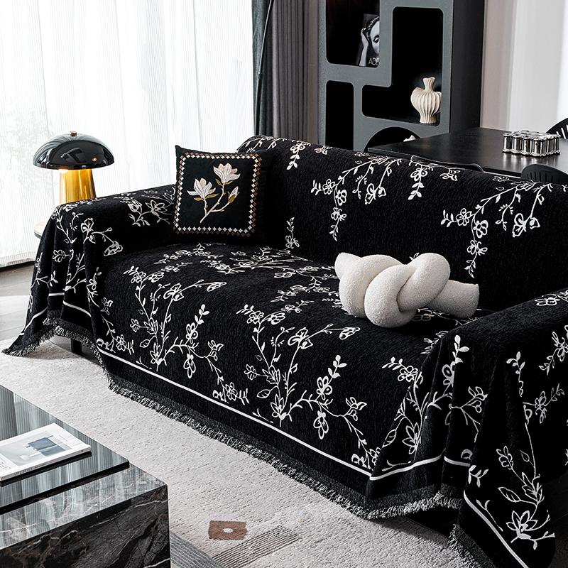 French Style Luxury Vintage Sofa Cover All Season Cat Scratch Proof Universal Slipcover Blanket 180*130cm [single seat without armrests]