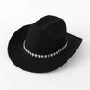 European and American Men's and Women's Colored Diamond Leaves Gem Sequins Western Cowboy Top Hat Men's and Women's Casual Party Jazz Hat