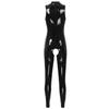 Women's Wetlook Bodysuit Latex Catsuit Leotard Patent Leather Sleeveless Bodycon Jumpsuit Sexy Lingerie Clubwear
