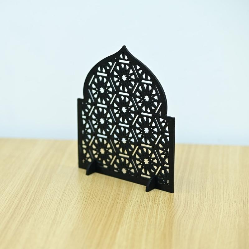 Eid Mubarak Wood Table Centerpiece Signs Eid Mubarak Freestanding Tabletop Ornament for Ramadans Mubarak Eid Decoration