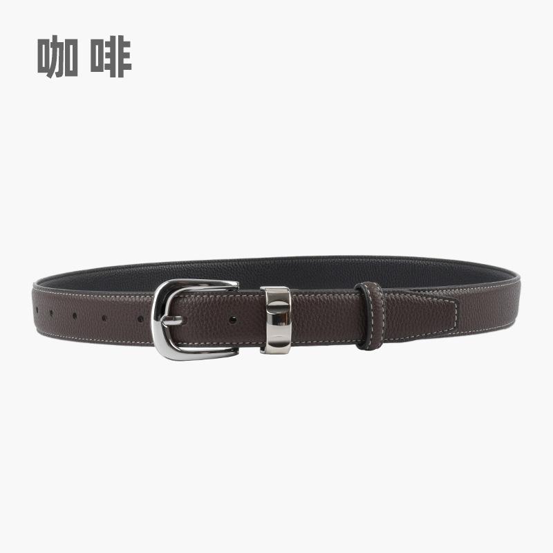 Curea de piele pentru femei, curea simplă retro cu blugi, curea pentru pantaloni casual, model pentru femei.