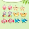 Mixed 12 Color Resin Ocean Dolphin & Crab Pendants for DIY Jewelry