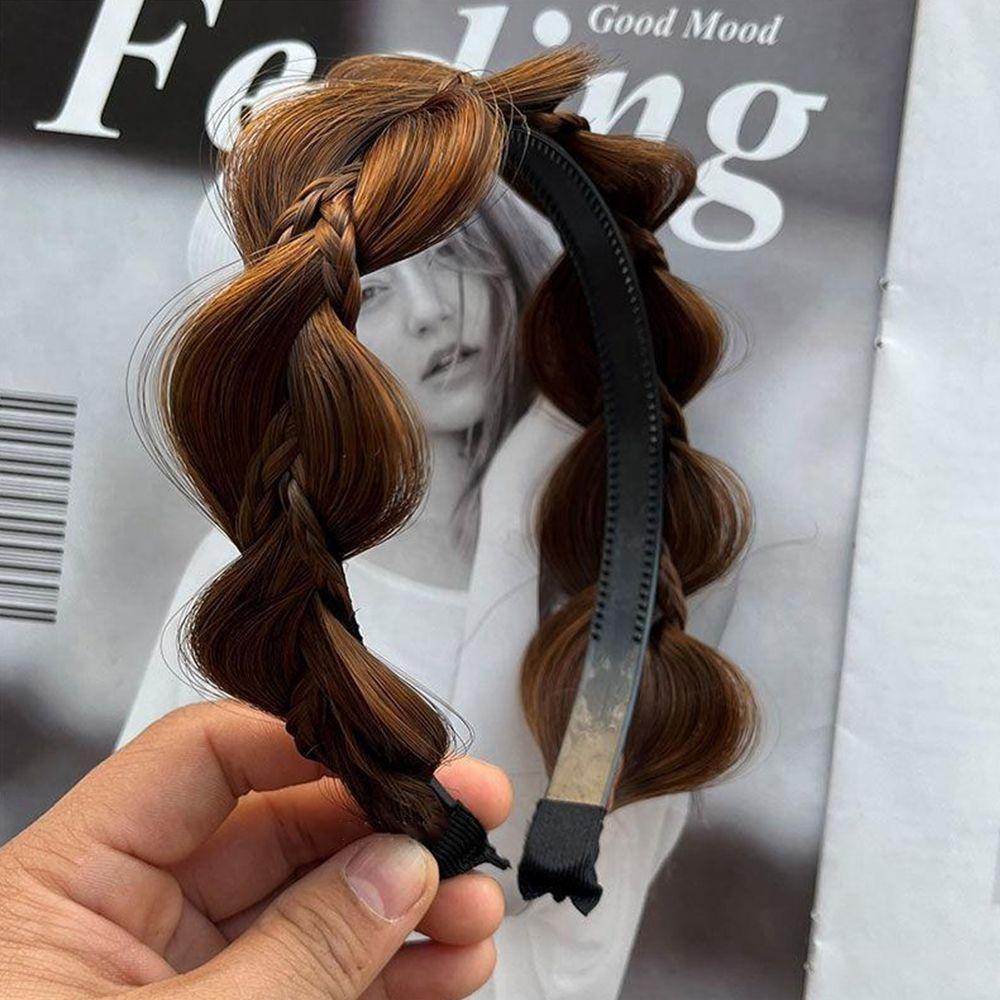Braid Wash Face Headband Korean Style Headwear Wide Hair Hoop Female Hairbands Wig Headband