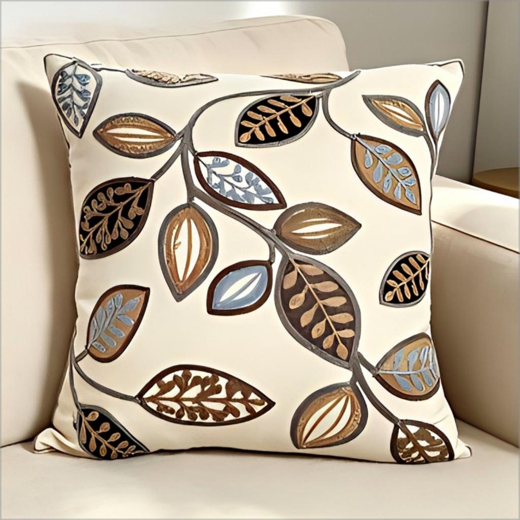 Boho Leaf Throw Pillow Cover Vintage Botanical Floral Decorative Cushion Case For Luxury Modern Home Decor Gift
