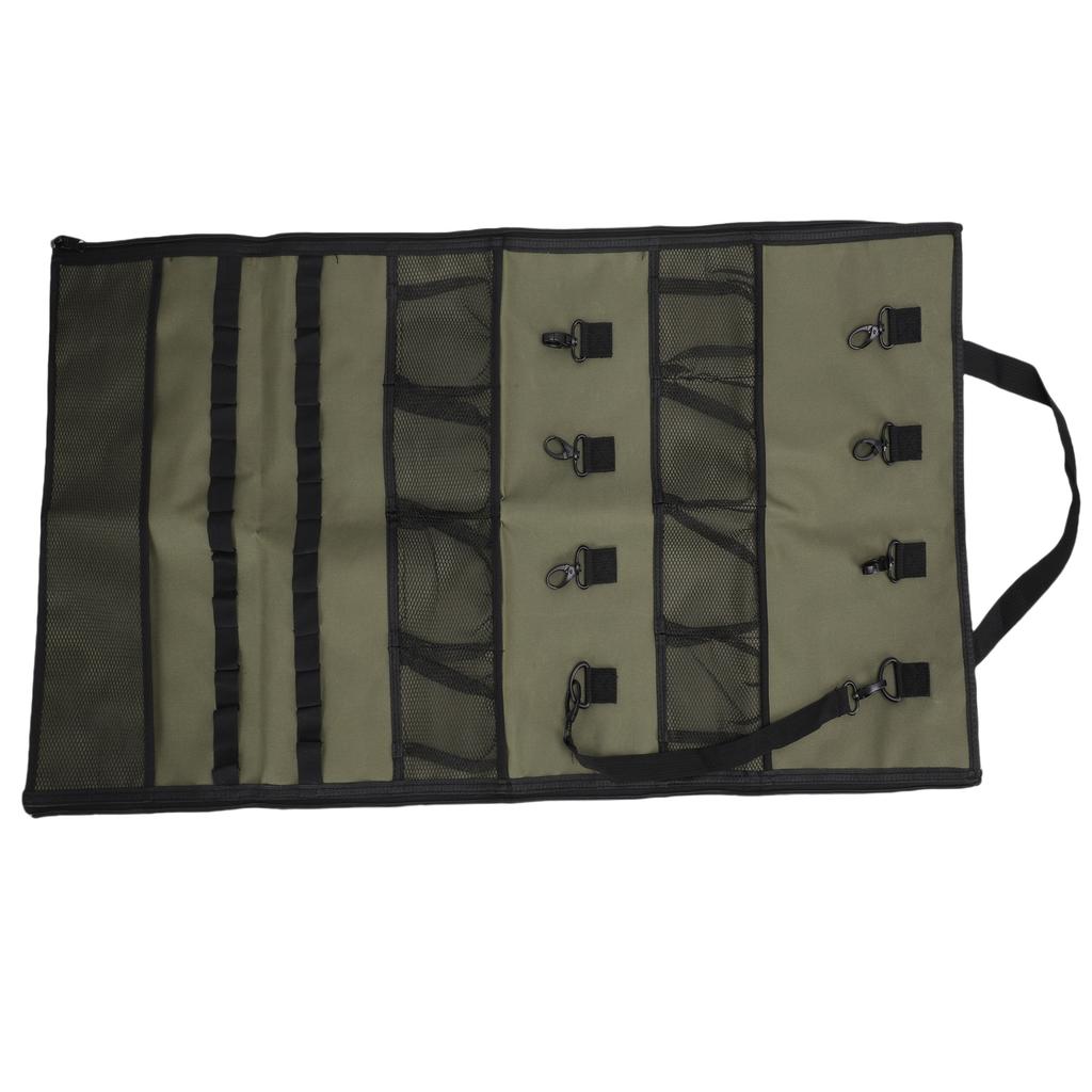 Camping Hanging Bag 600D Oxford Cloth Camp Storage Bag with Hanging Hooks Mesh Pockets for Home Office Picnic