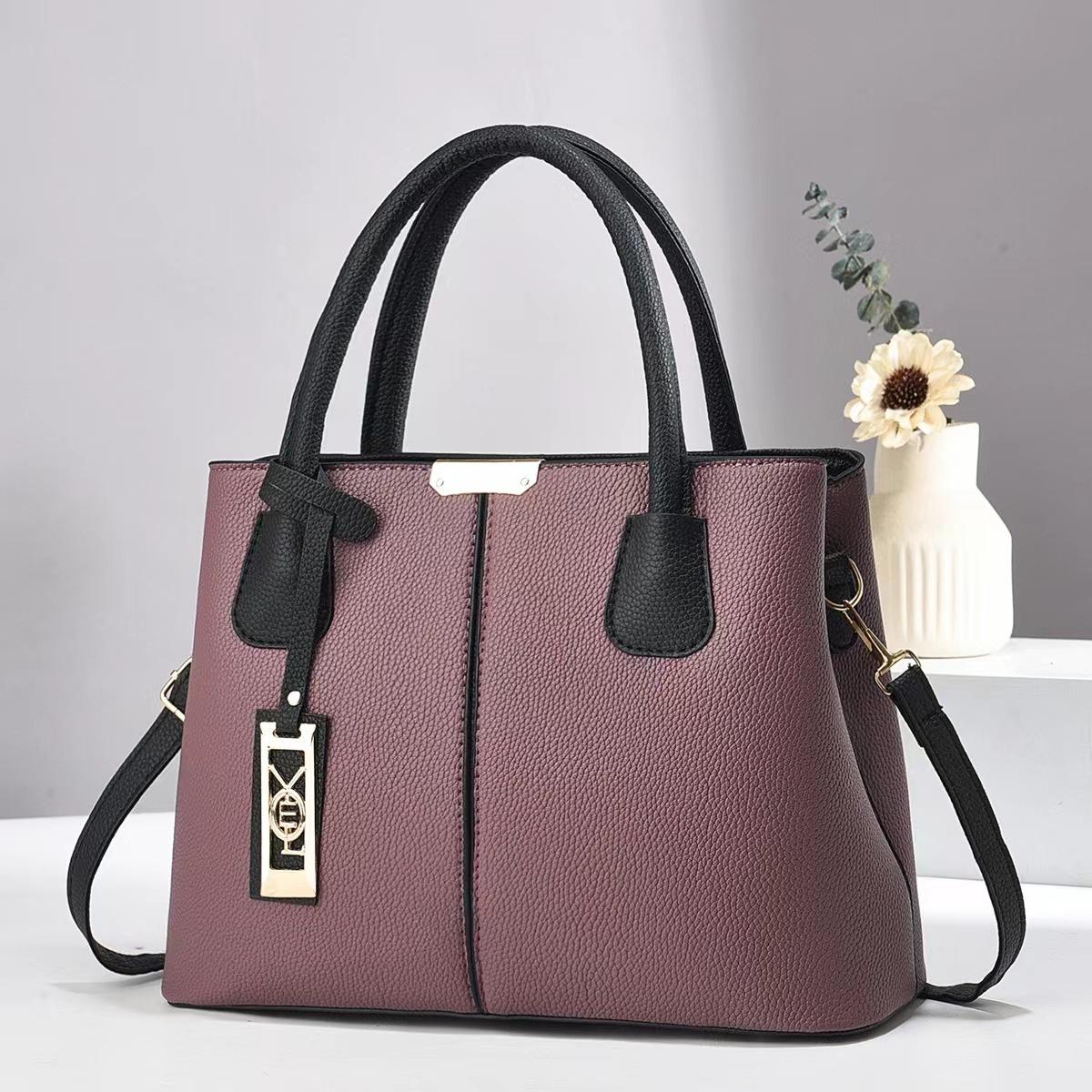 Women s bag simple shoulder bag pu leather handbag large capacity messenger bag wire listing bag 23*13*31cm