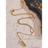 Yhpup Waterproof Sexy Fashion Stainless Steel Chain with a Pendant Drop Attractive Golden Necklace Water Resistant Jewelry Gift