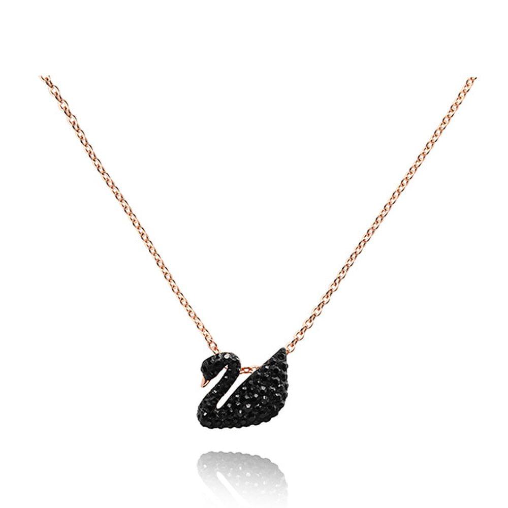 Swarovski Swan Black Mini Necklace