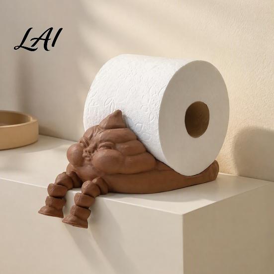 3D Printed Bathroom Accessory Funny Poop Paper Towel Holder Creative Roll Decorative Tabletop Tissue Holder Stand Stable Base Dispenser for