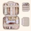 Three in One Makeup Bag For Women PU Leather Portable Organizer Bag Travel Cosmetic Brush Toiletries Storage Bags