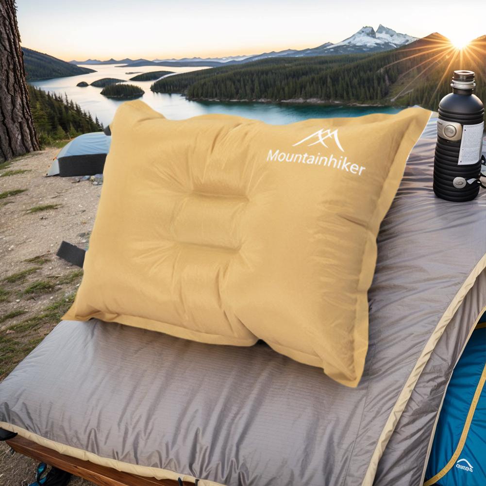 Camping Inflatable Pillow Comfortable Automatic Ultralight Sponge Ergonomic Outdoor Travel Sleeping Pillow for Car Office Siesta