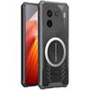 Heat Dissipation Phone Case for Vivo IQOO12, Full Lens Protection Anti-Drop Shockproof Corner Protection Transparent Metal Magnetic Cooling Pad, Black