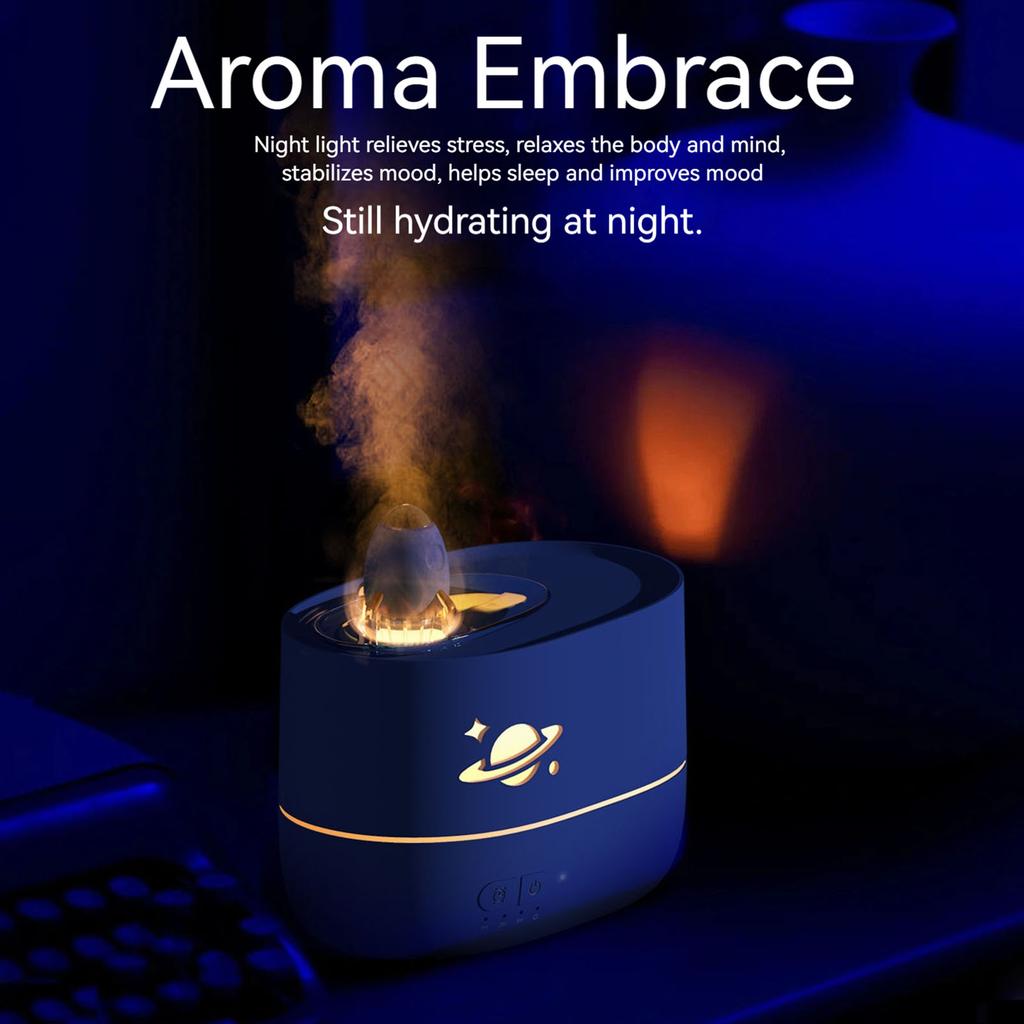 Essential Oil Diffuser with Rocket Night Light Aromatherapy Machine Colorful Flame Aroma Diffuser for Home Office Decor