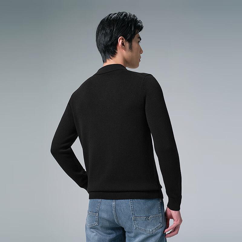 Lilanz Men's 2025 Winter Faux Two-Piece Seagull Collar Wool Sweater