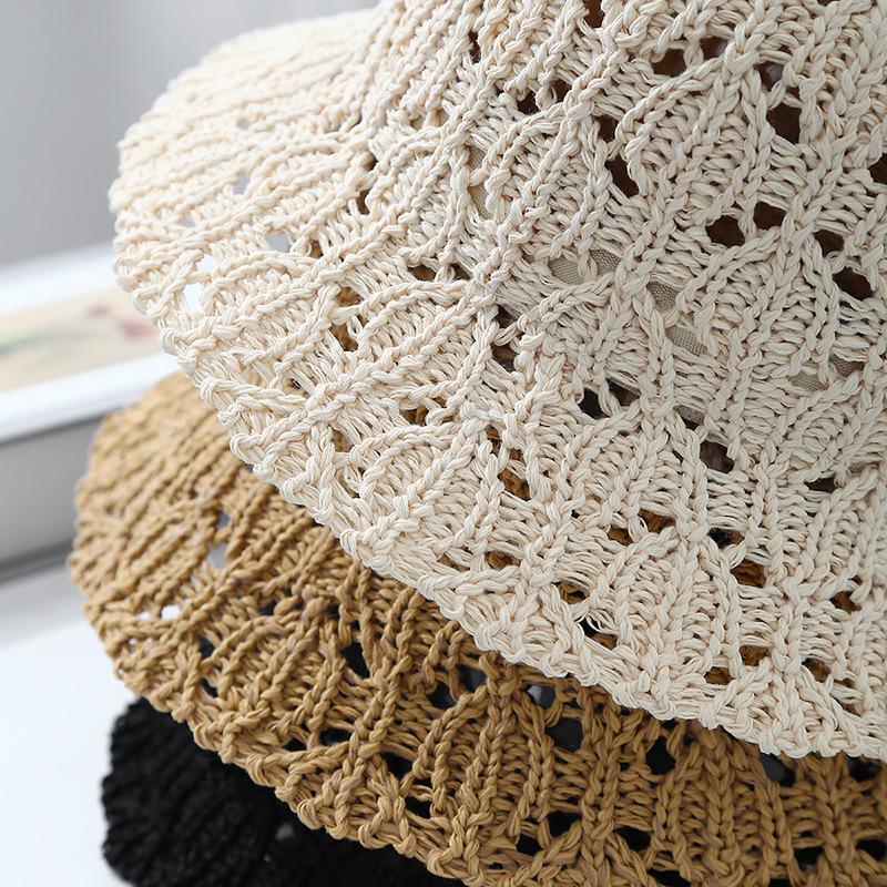 Women's Knitted Bucket Hat For Spring Summer - Breathable Solid Color Sun Hat Casual Minimalist Design For Outdoor Travel Dail