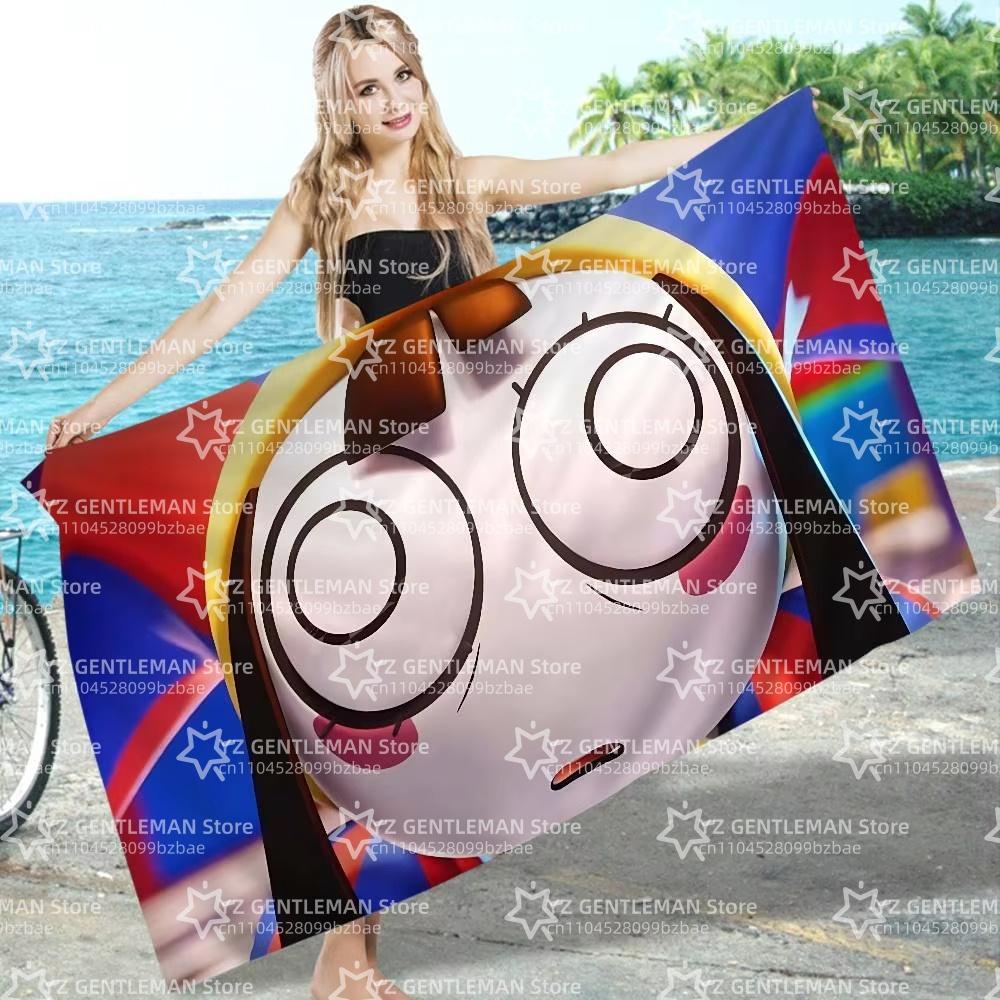 Popular Anime The Amazing Digital Circus Bath Towel Microfiber Soft Water Absorbing Breathable For Girl Kids Cartoon Beach Towel