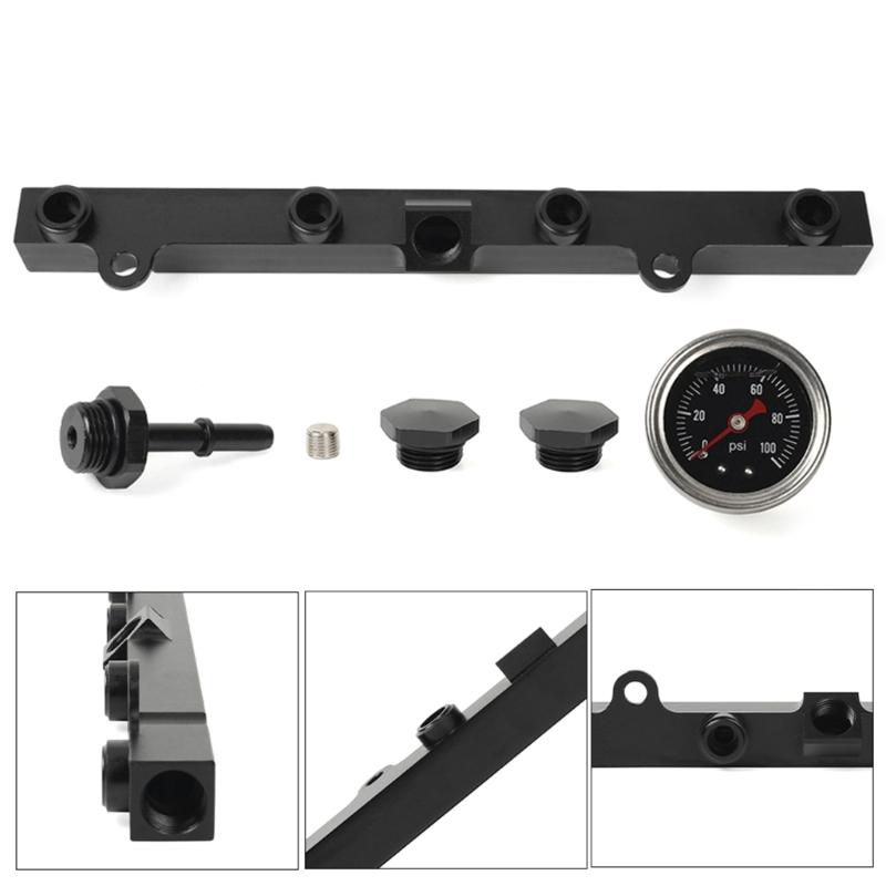 K-Series Heavy Fuel Rail Kit High Flow  Fuel Rail with Oil Gauge for K20-K24 Series - Auto Accessory