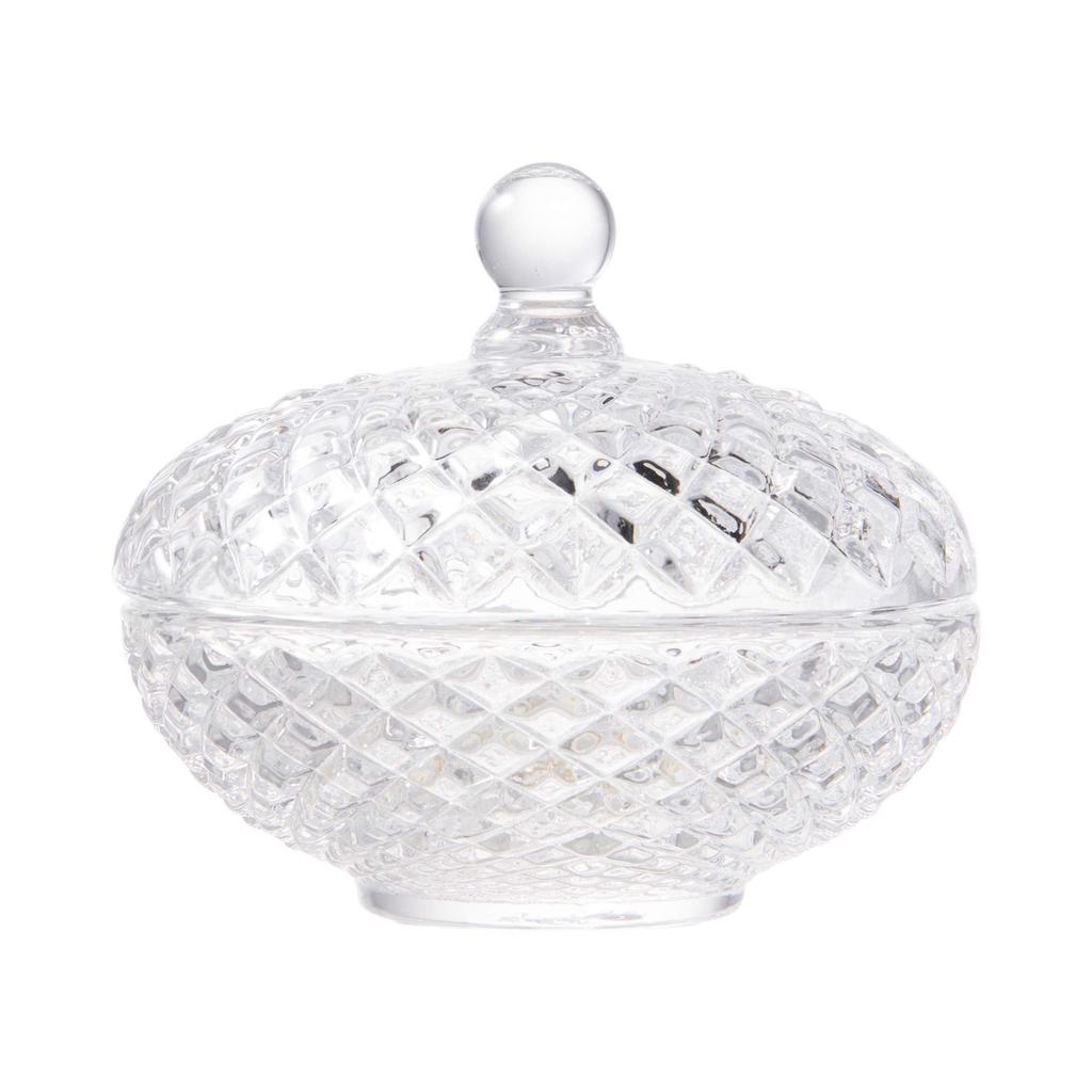 Aoyama Glass Vulcan Glass Small Bowl with Lid, Storage Container, Canister (with Lid), 11cm, AMG-CA-P703