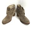 UGG Wildleder Kurzer Absatz Shearling Stiefel Beige Größe US6 23.0cm(GEBRAUCHT)