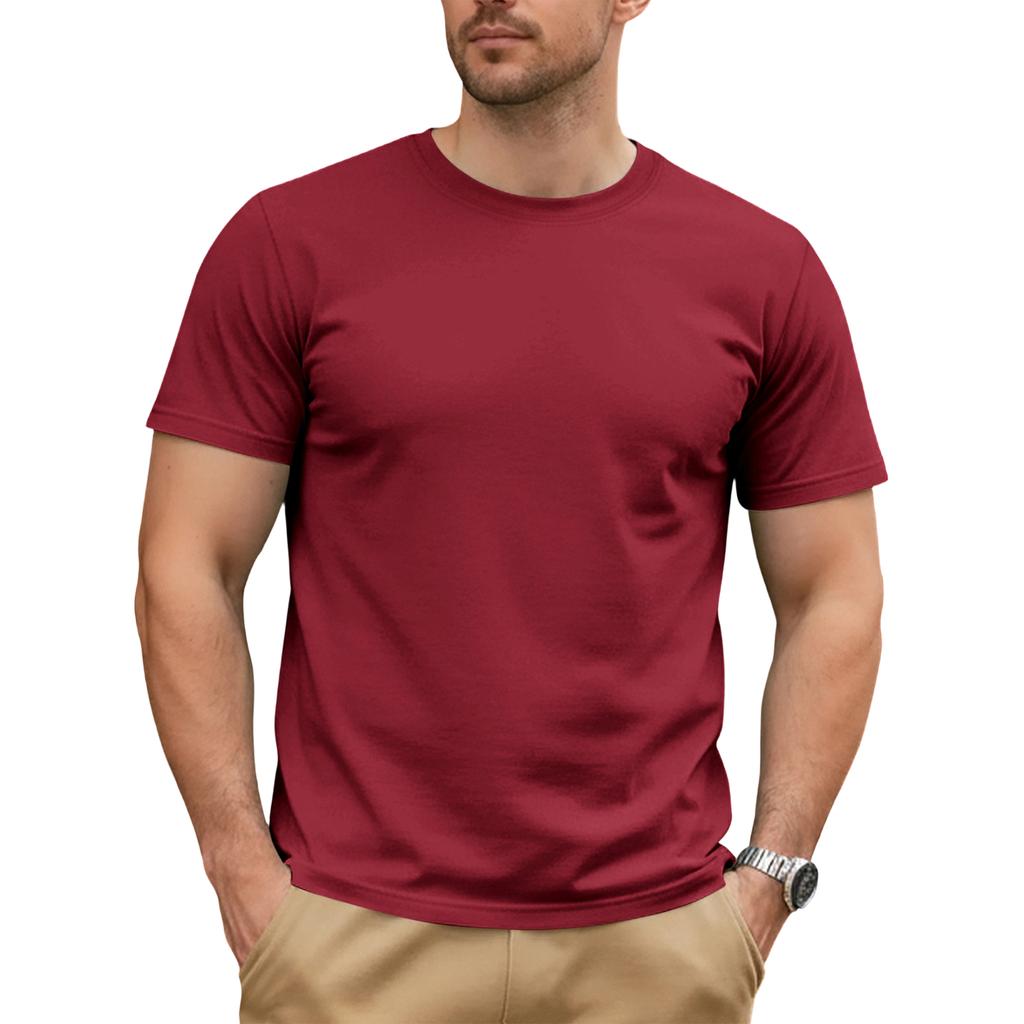 Men's  Leisure  Sports  Trend  Round  Neck  T,Shirt  Short  Sleeves