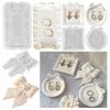 Bowknot Storage Tray Silicone Mold Jewelry Display Pan Epoxy Resin Molds Rectangle Candle Cup Coaster Gypsum Plsater DIY