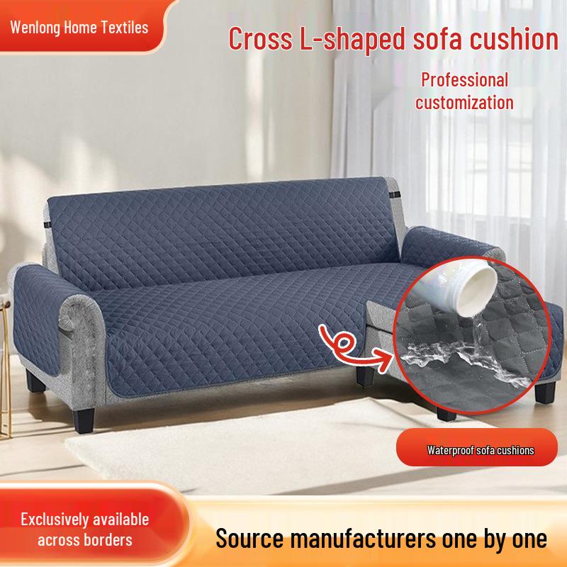 Universal Waterproof L-Shaped Chaise Lounge Sofa Cover - Anti-Slip, Protective, All-Season Cushion Mat