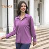 Women Shirt Lapel Puff Long Sleeve Solid Color Single-Breasted Shirt Tops Loose Fit Casual Tops Work Daily Wear
