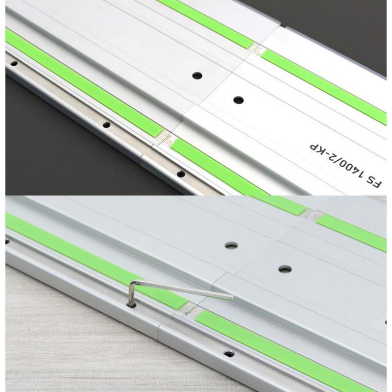 Allsome Guide Rail Connector Kit for Compatible Festool Makita Track Saw Replacement Wooden Board Cutting Guide Rail Connector