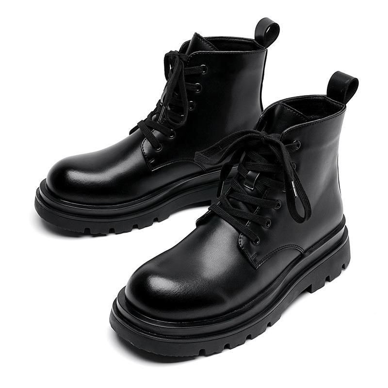 Spring big head business casual leather shoes lace-up soft sole versatile men's dress black men's leather shoes non-slip 5155-R
