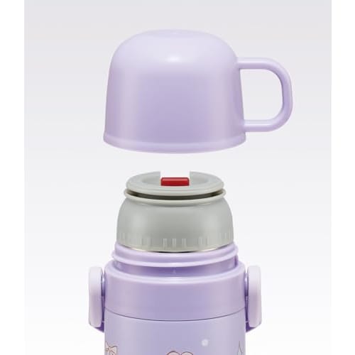 Skater Children's Stainless Steel Water Bottle, 2-Way, 470ml (Direct Drinking) or 430ml (Cup Drinking), Child-Friendly and Lightweight, Sanrio Kuromi