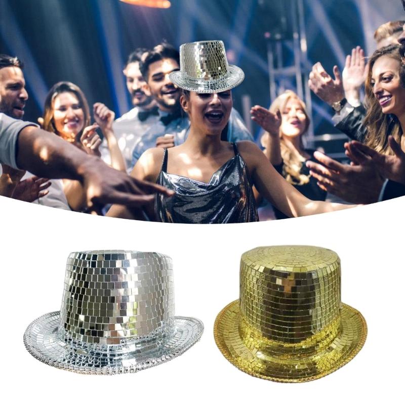 Pălărie Panama de vacanță, pălărie de top reflectorizantă, oglindită, strălucitoare, pentru carnavaluri, festivaluri de muzică, petrecere disco cool