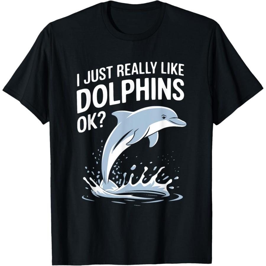 Я просто очень люблю дельфинов Смешная футболка с дельфином XXXXXL чёрный