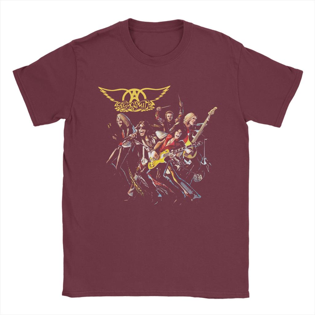 Aerosmith Band Rock TShirt Summer Harajuku T Shirts Male Cotton O Neck Plus Size 5XL Tees Short Sleeve Y2K Funny Tshirt