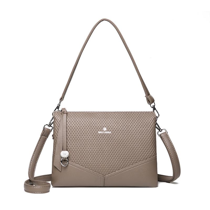 Ladies' Single-shoulder Leather Handbag with High-class Style, Stylish Crossbody Bag, Mother Bag