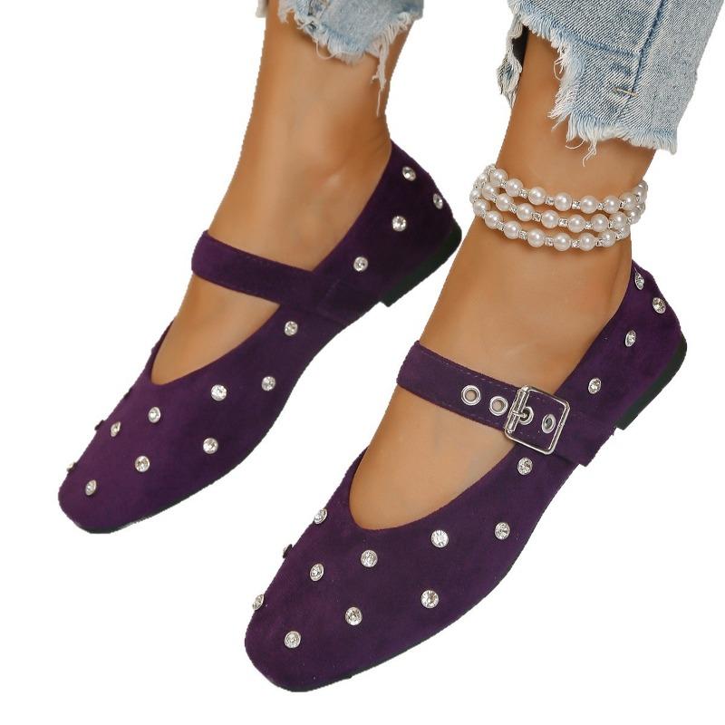 Large-sized Single-heeled Women's Shoes Flat-heeled Shoes and One-foot Single-heeled Shoes