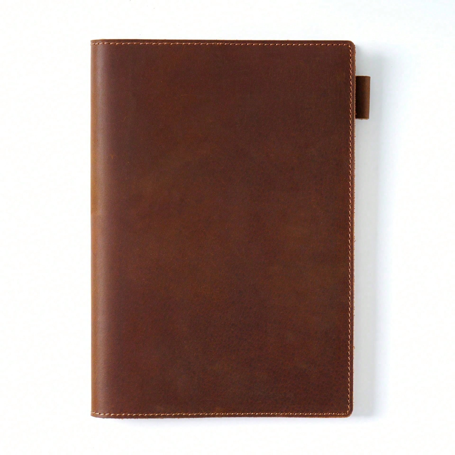 Kožený knižný obal s pevnými stranami A5 knižnica nový obal na ochranu knihy pre zápisník (as the picture,Multicolor) brown