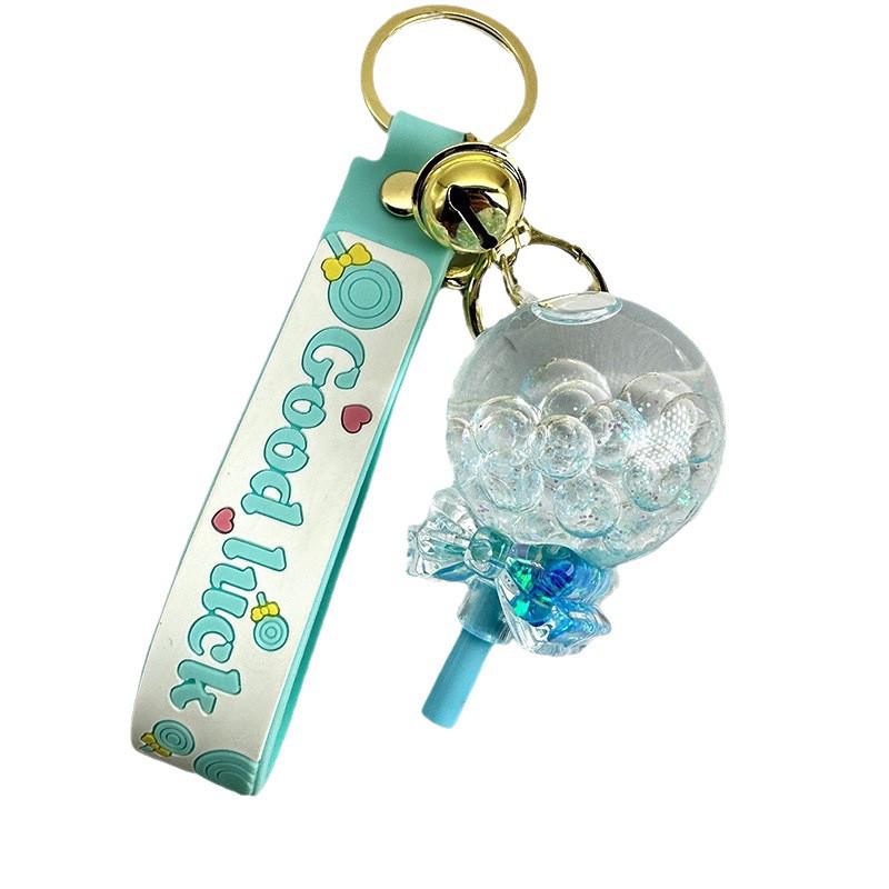 Nádherná klíčenka s lízátkem s plovoucím pískem: Roztomilý přívěsek na dívčí školní tašky