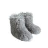 Fashion New Winter Fur Onepiece Raccoon Fur Female Snow Boots Fur Shoes Outdoor Mid Leg Boots