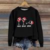 Women's Fashion Printed Long Sleeve Loose Round Neck Sweatshirt Top Fall