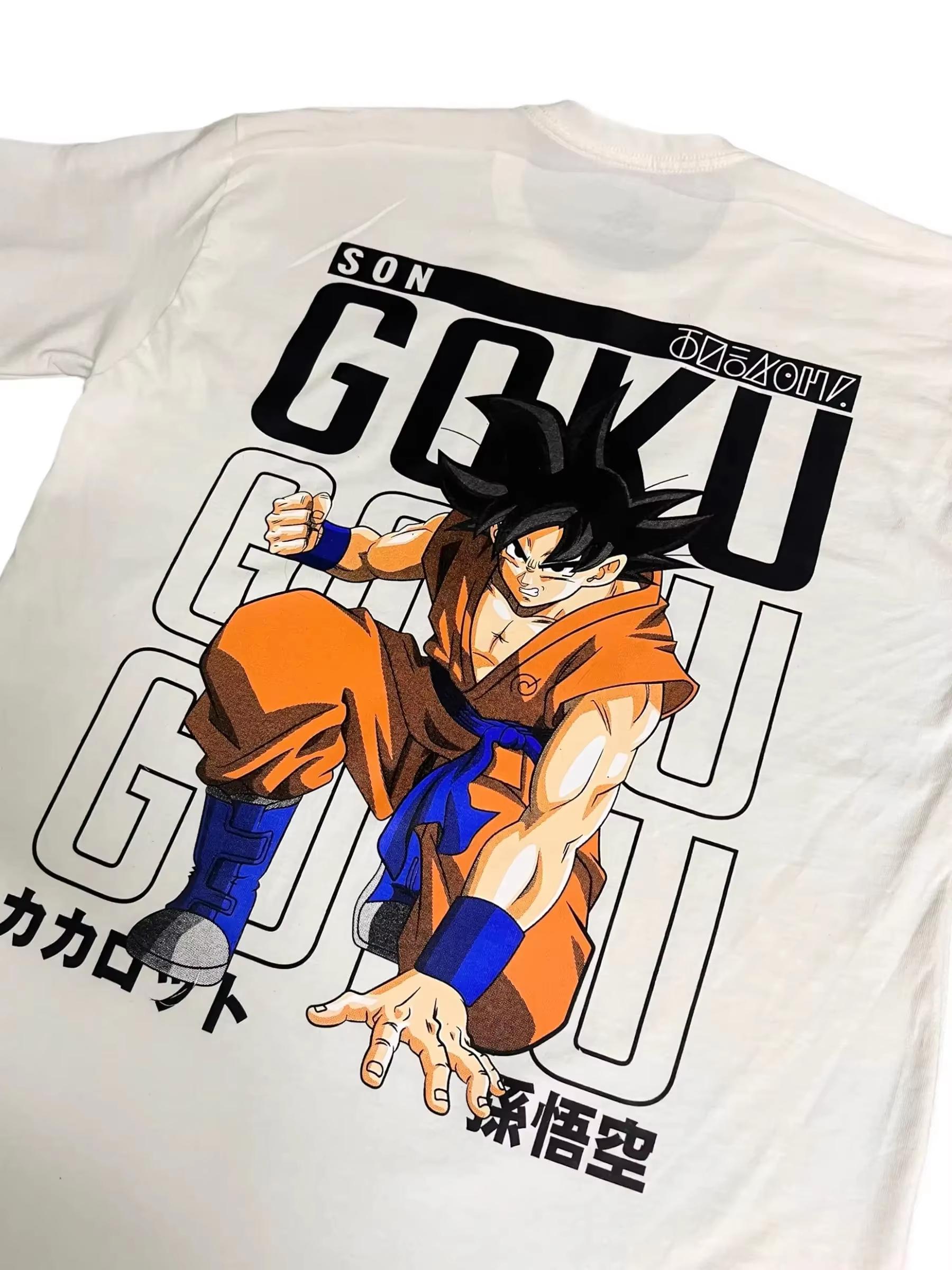 2026 Dragon Ball Ultra Super Saiyan Wind Type Goku Printed TShirt Inspiring Cartoon Casual Comfortable Family Clothing S