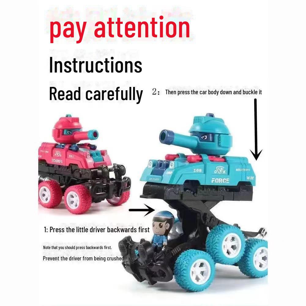 Children's Inertial Off-Road Tank Toy: Collision, Transformation, and Shell-Firing Action